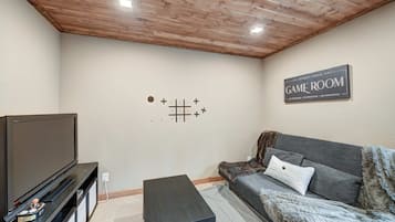 Televisión, chimenea, videojuegos y libros