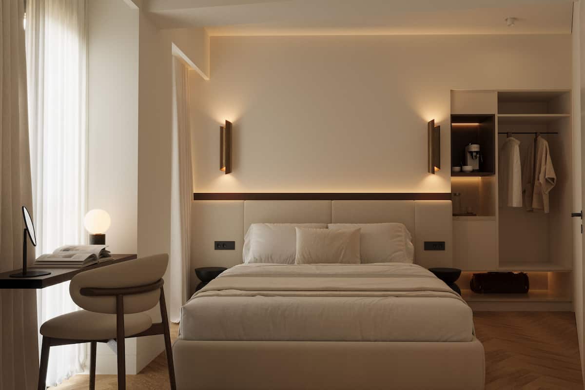 Habitación doble clásica, vista a la ciudad | Tabla de planchar con plancha y wifi gratis
