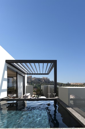 Suite Deluxe, vista a la ciudad | Terraza o patio