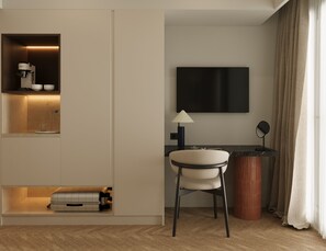 Suíte, 2 quartos, vista para a cidade | Frigobar, ferros/tábuas de passar roupa, Wi-Fi de cortesia