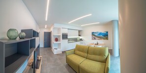 Comfort Apartment, Patio, Pool View | Living area - Maffei Apartments - Active Holidays (Riva del Garda)