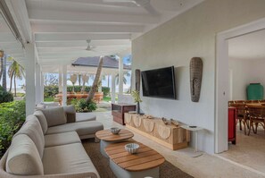 TV, DVD player, stereo, offices - Intimate 5BR Oceanfront Villa | Private Gym (Punta Cana)