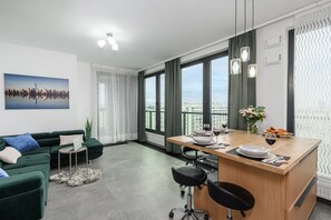 Comfort Apartment, Balcony, City View | Living area - Lumina 15th Floor Apartment in Warsaw  (Warsaw)
