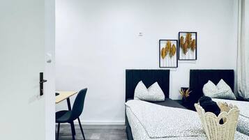 1 soveværelse, sengetøj