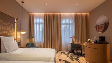 Ropa de cama de alta calidad y minibar