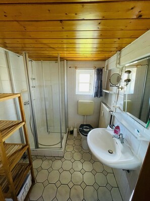 Ducha, secador de pelo, toallas