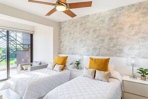 4 bedrooms, iron/ironing board, WiFi, bed sheets