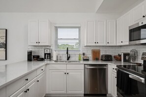 Fridge, microwave, oven, stovetop - Ocean and Bay Views- Pet Friendly- 2 Master Suites (Kill Devil Hills)