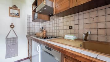 Fridge, microwave, dishwasher, coffee/tea maker