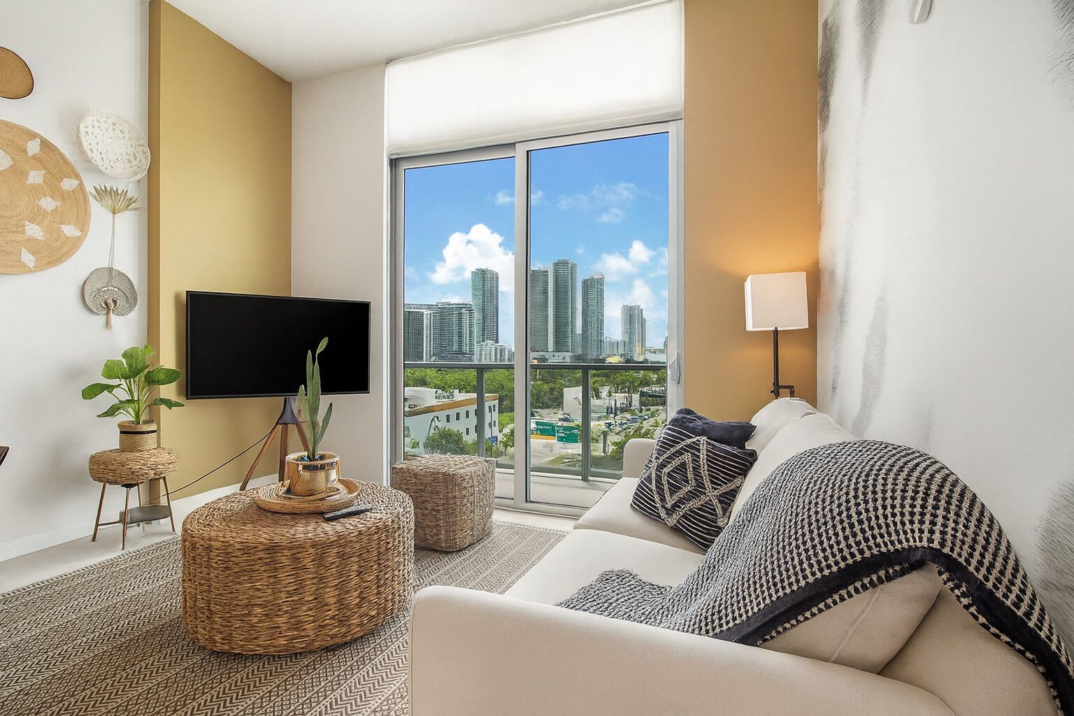 Luxury Condo, Ocean View | Living area | 55-inch Smart TV with digital channels, Netflix, Hulu