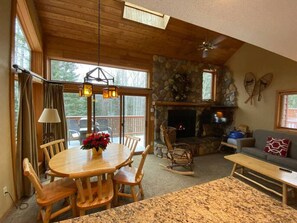 TV, fireplace, table tennis