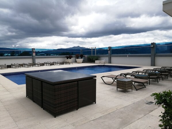 Outdoor pool, a heated pool