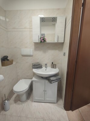 Dusche, Haartrockner, Bidet, Handtücher