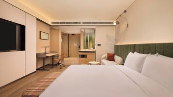 Down duvets, memory-foam beds, free minibar items, in-room safe