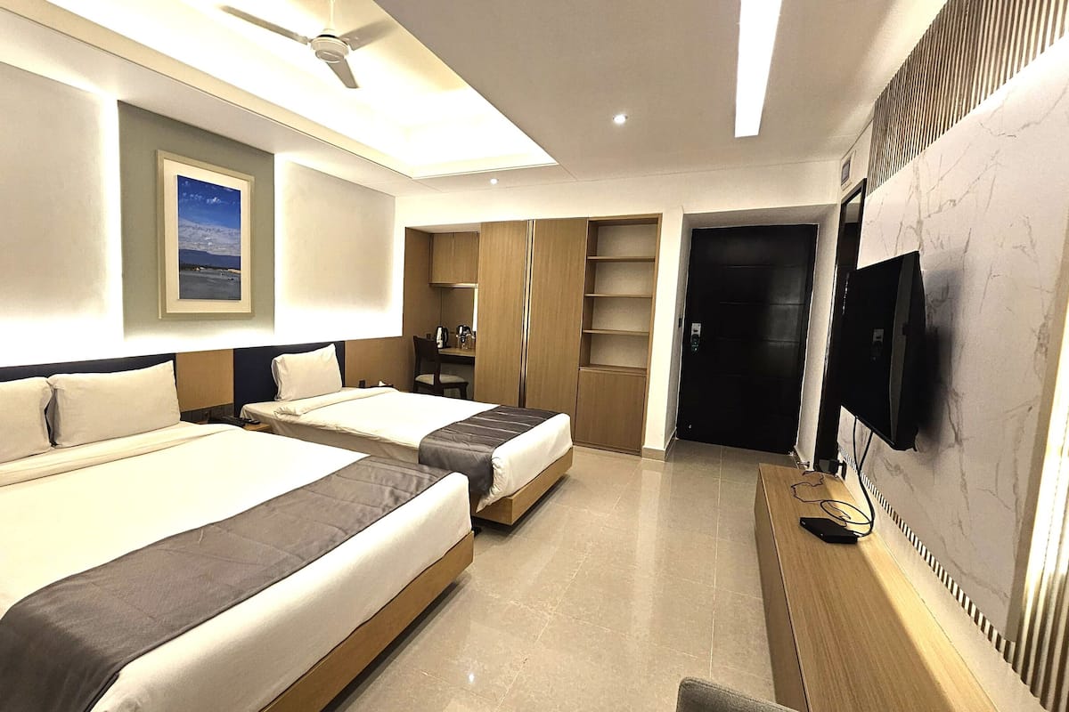 Double or Twin Room, City View | Desk, laptop workspace