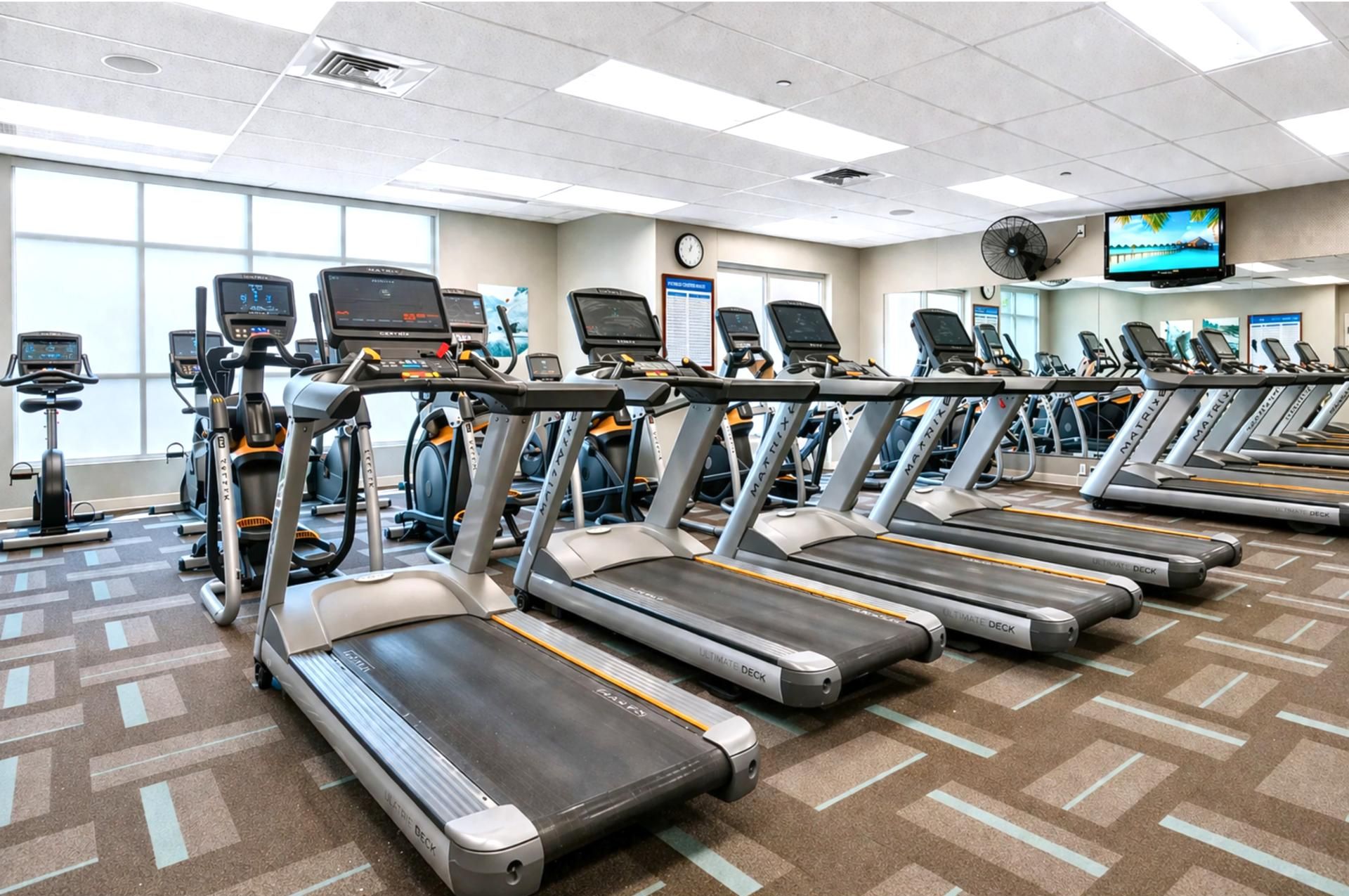 Stay active with our fully equipped fitness center, featuring state-of-the-art machines. Your workout with a view has never been better.