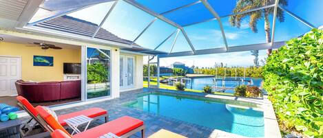 Piscine extérieure, piscine chauffée