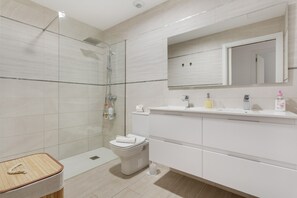 Dusche, Haartrockner, Handtücher
