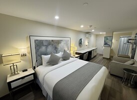 Deluxe Studio Suite | Bathroom | Shower, free toiletries, hair dryer, towels