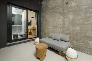 Chambre, 2 lits doubles | Terrasse/patio