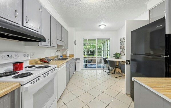 Microwave, oven, stovetop, dishwasher