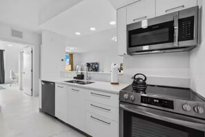 Microwave, oven, stovetop, dishwasher