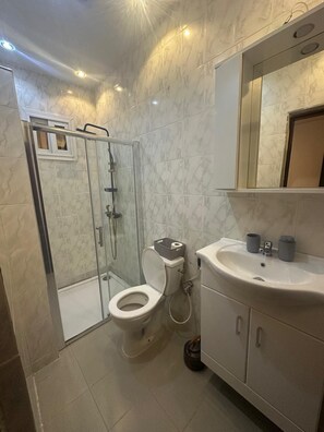 Towels, soap, toilet paper