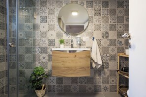 Apartment, City View | Bathroom | Shower, free toiletries, hair dryer, towels - Boho-Chic Cozy 2BR - Apt & Balcony in Mar Mikhael (Beirut)