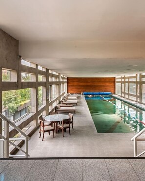 Indoor pool, a heated pool