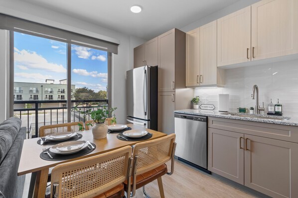 Microwave, oven, stovetop, dishwasher