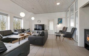 TV, fireplace, foosball