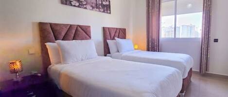 2 slaapkamers, een strijkplank/strijkijzer, wifi