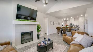 Smart TV, fireplace, video games, table tennis