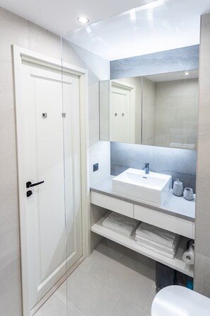 Appartement, airconditioning, uitzicht op stad | Badkamer