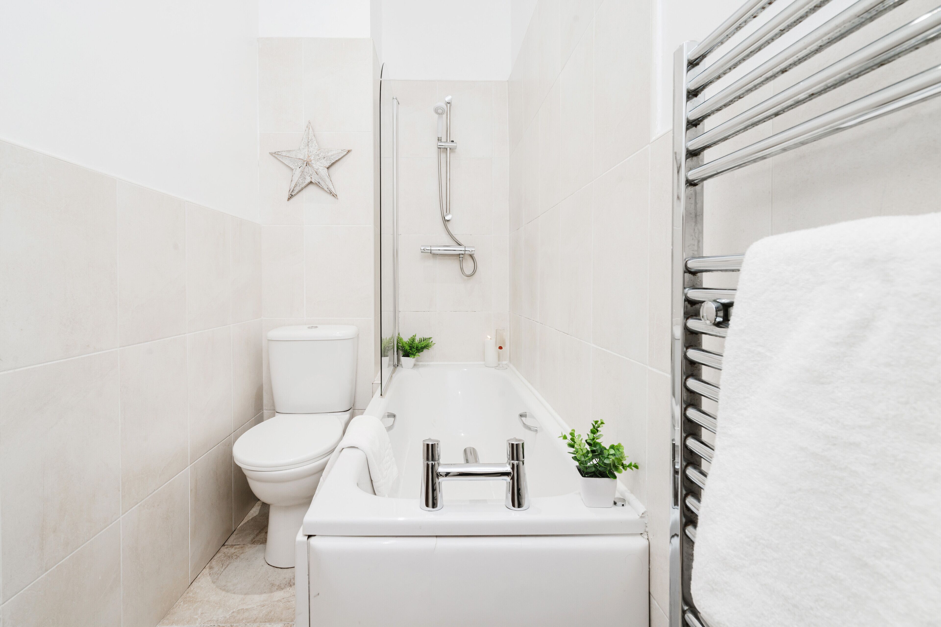 Towels, soap, toilet paper