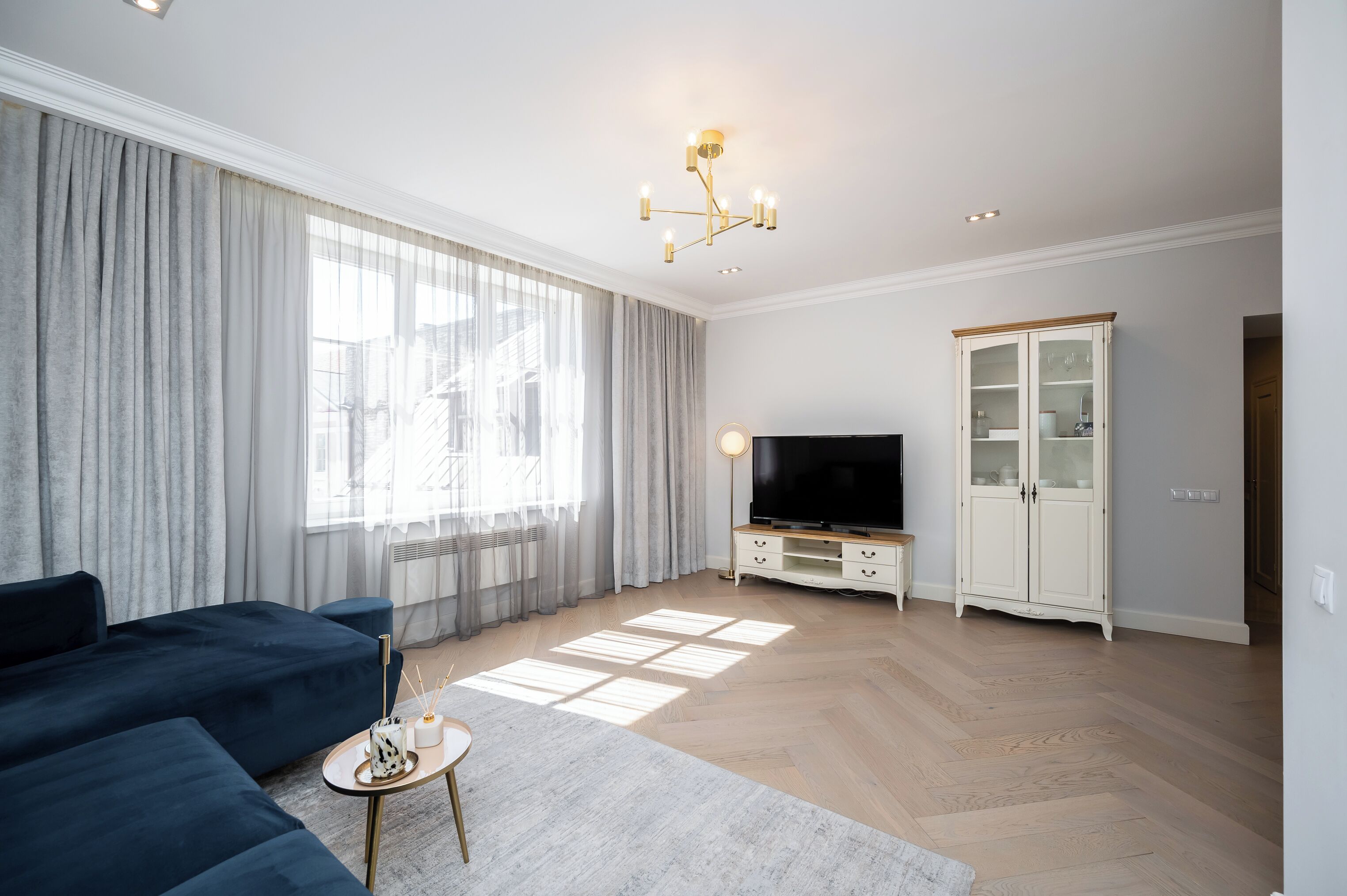 Căn hộ Deluxe, máy điều hòa, quang cảnh thành phố | Khu phòng khách