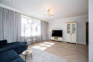 Deluxe Apartment, Air conditioning, City View | Living area - Toompea Castle 2 BR Old Town Apartment (Tallinn)