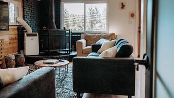 Smart TV, fireplace, video games, foosball