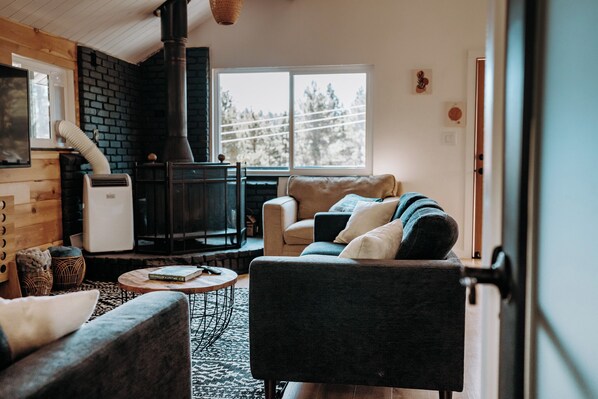 Smart TV, fireplace, video games, table football