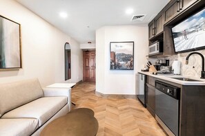 Smart TV, fireplace, video games, foosball