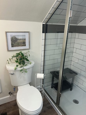 Douche, articles de toilette écologiques, sèche-cheveux