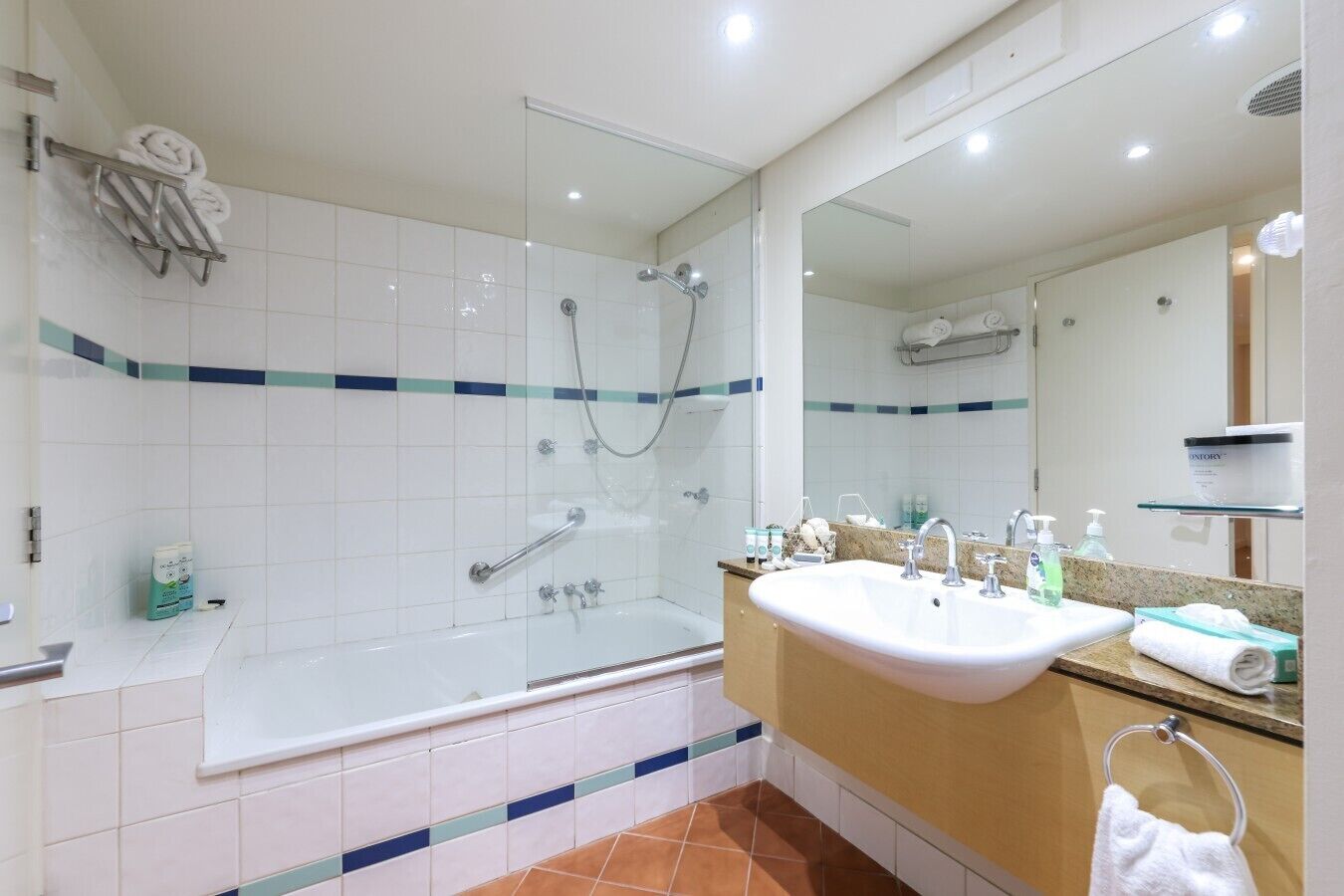 Hair dryer, towels