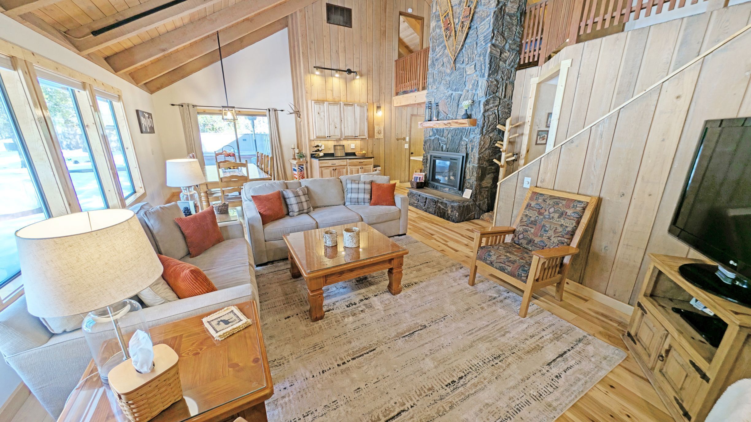 Téléviseur, foyer, livres