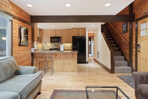 Smart TV, fireplace, DVD player, video library