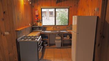 Full-size fridge, microwave, toaster