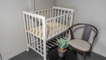 Desk, iron/ironing board, free cots/infant beds, free WiFi