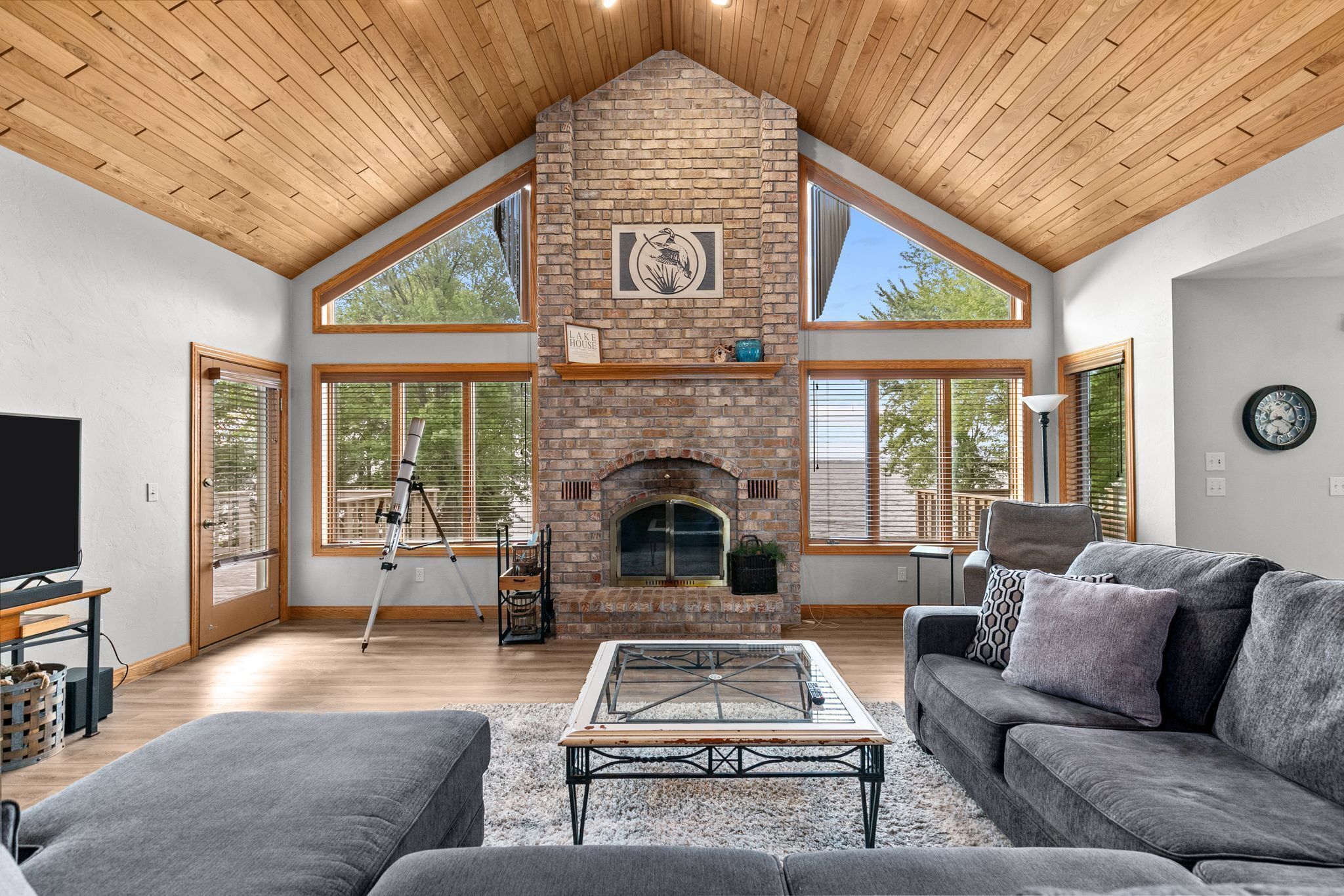 TV, DVD player, books, video library