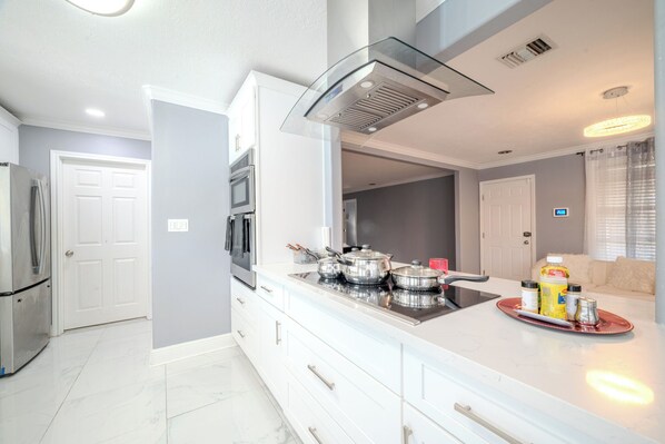 Microwave, oven, stovetop, dishwasher