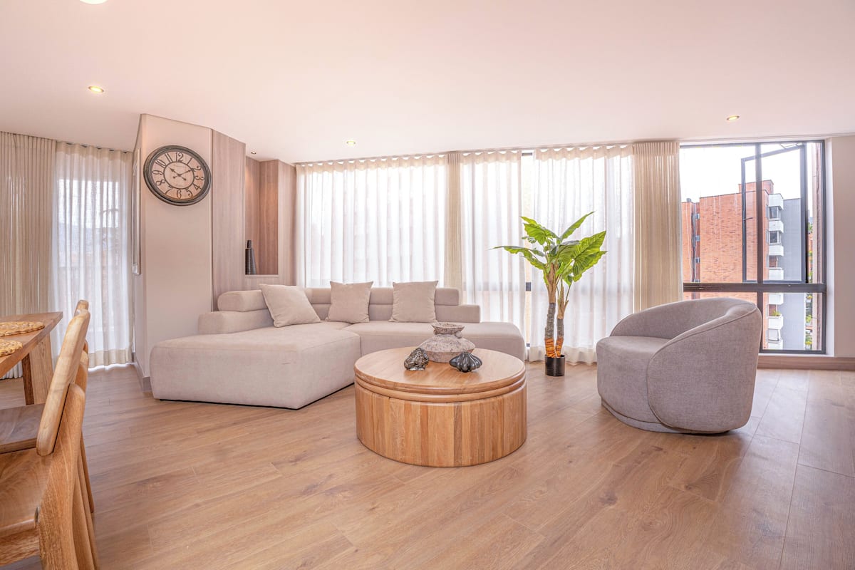 Penthouse | Living area | 50-inch Smart TV with digital channels