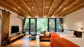 Deluxe Quadruple Room, Balcony, Garden View | Blackout curtains, soundproofing, free WiFi